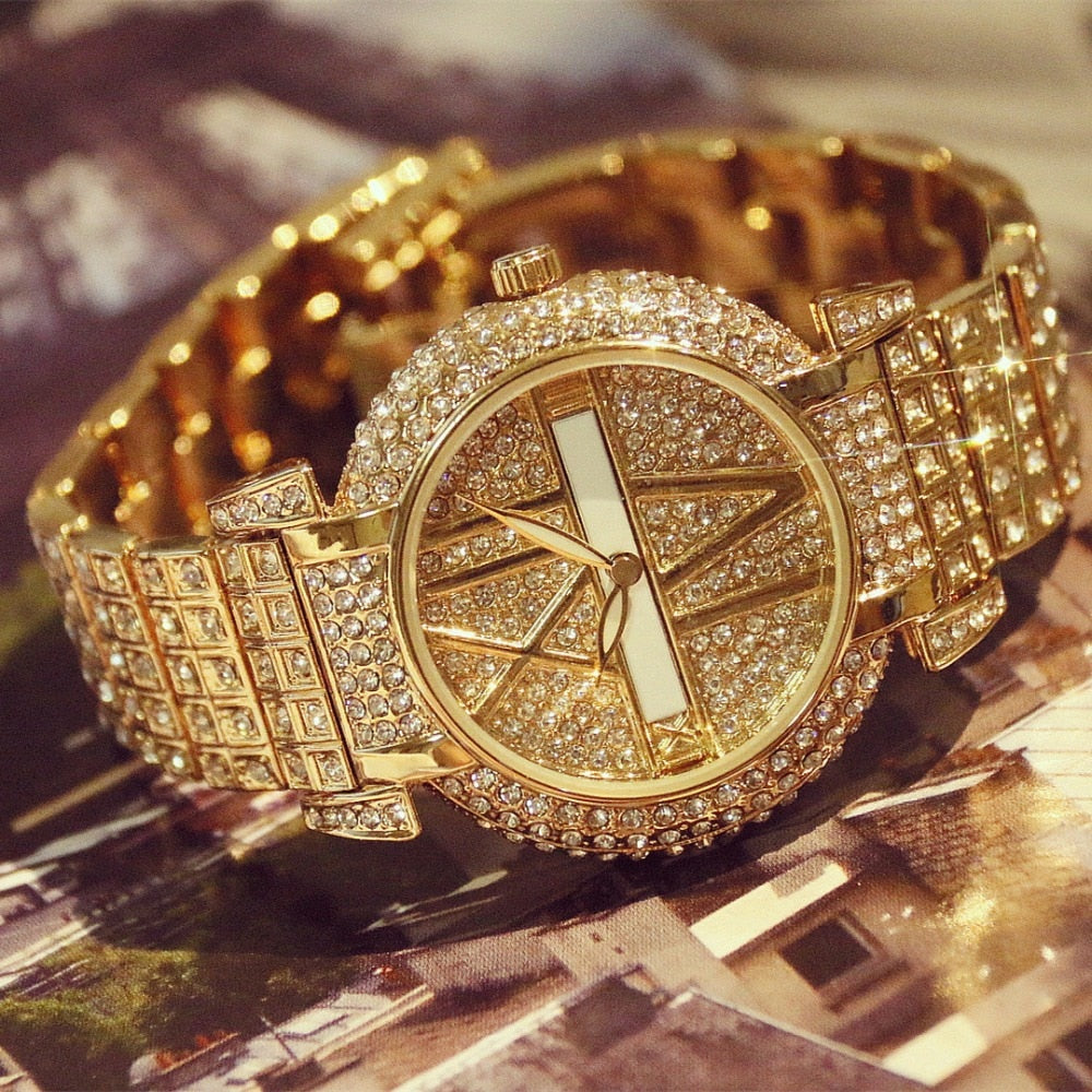 Luxury Diamond Women Watches Fashion Brand Stainless Steel Bracelet Wrist Watch Women Design Quartz Watch Clock relogio feminino
